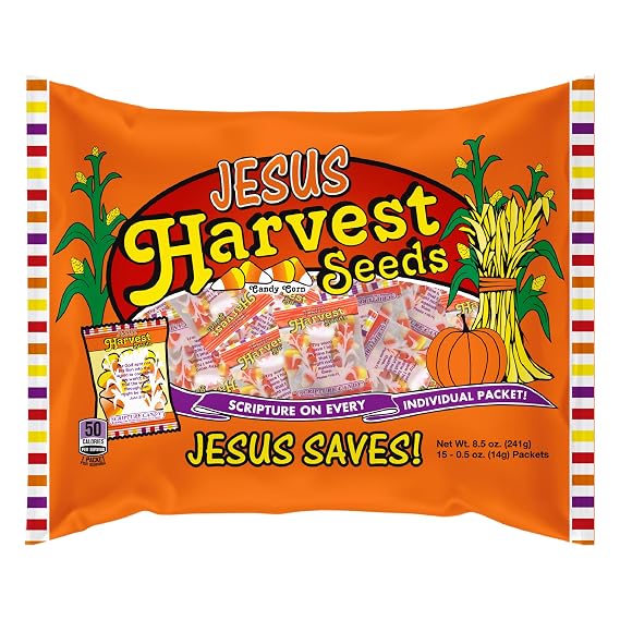 Scripture Candy Jesus Harvest Promise Seeds, 15 Count Wrapped | Faith-based with Bible verses for fall, Halloween, church events, and trunk-or-treat