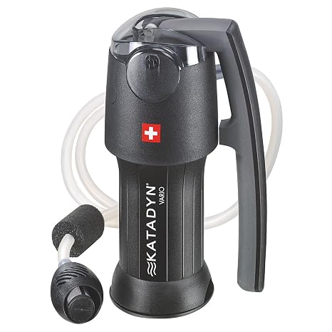 Katadyn Vario Dual Mode Hand Pump Continuous Water Filter for Backcountry | Dual Piston Continuous Flow, 2L Per Min, 15 oz Lightweight, Portable Filtration for Camping, Backpacking, Hiking & Survival