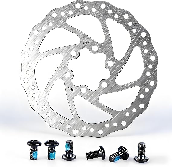 140mm Disc Brake Rotor with 6 Bolts, Bike Disc Brake Rotors Cycling Accessory Fit for Road Bike, Mountain Bike, MTB, BMX(140mm)