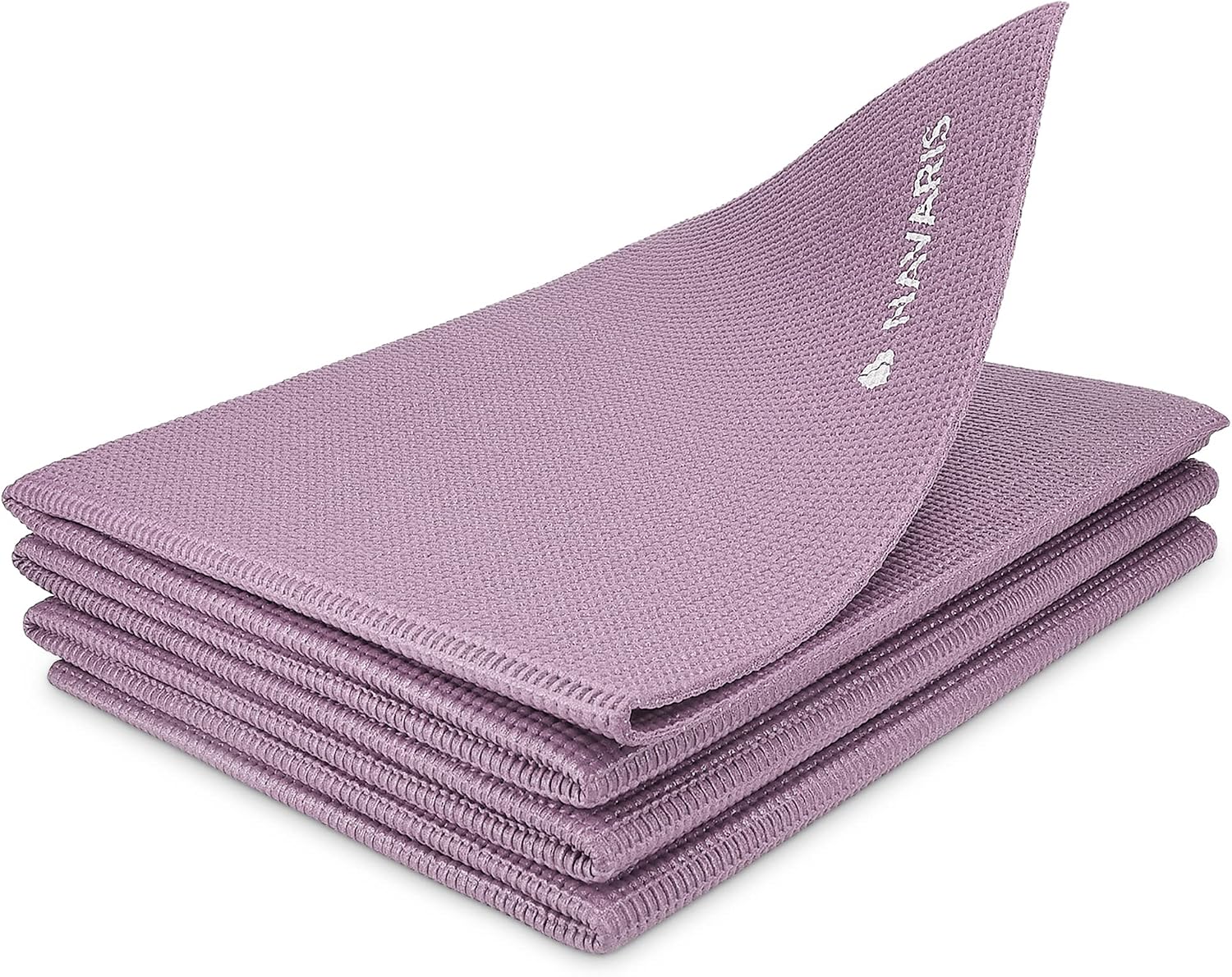 Navaris Foldable Yoga Mat for Travel - 18 inch 4mm Thick Exercise Mat for Yoga, Pilates, Workout, Gym, Fitness - Non-Slip Folding Thin Portable Mat