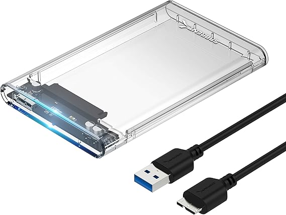 SABRENT 2.5in SATA to USB 3.0 Clear SSD/HDD Enclosure (EC-OCUB)