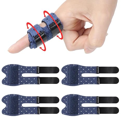 Trigger Thumb Splints, Breathable Finger Splint, Blue 4pcs