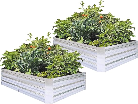 Galvanized Raised Garden Bed 6x3x1ft 2-Pack