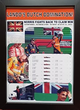 Assorted Lando Norris 2024 Dutch Grand Prix winner - framed print
