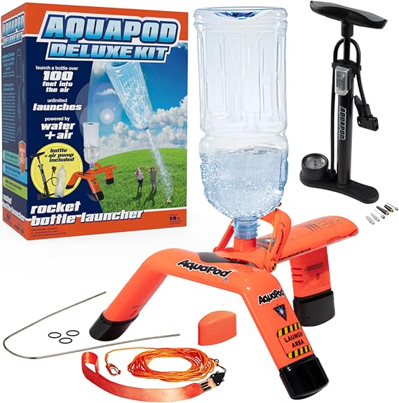 AquaPod Deluxe Rocket Bottle Launcher Kit with Air Pump and 2L Bottle
