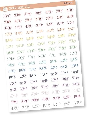 Sleep Script Planner Stickers | F3 | T-215-R Rainbow