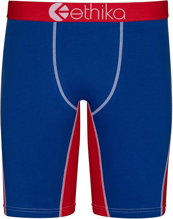 Ethika Mens MID Boxer Brief | Waistband. Designed with a shorter mid-length fit. Engineered to prevent pull-down and gathering for consistent comfort.