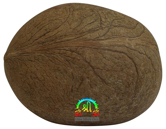 OM SHRI OM Dry Whole Coconut for Puja Indian Religious Ceremony