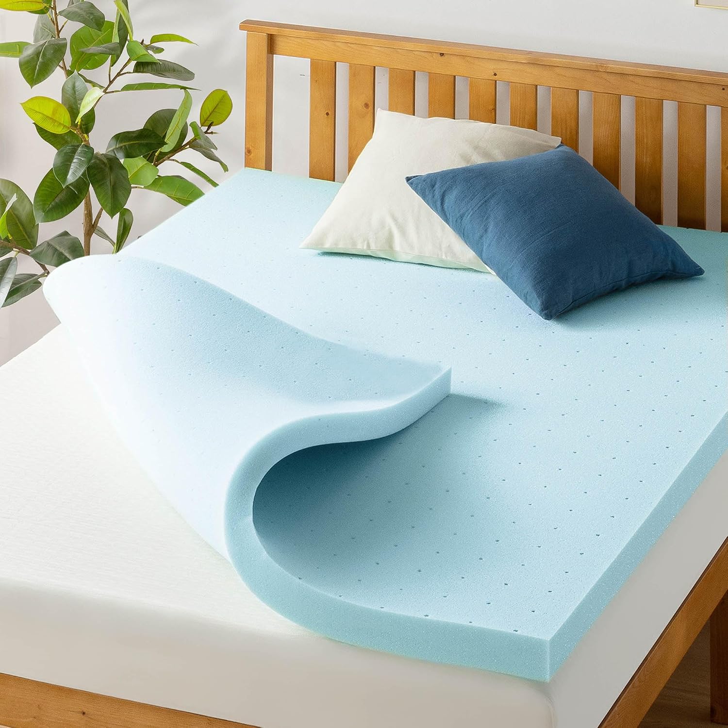 Best Price Mattress 3" Breathable Memory Foam Mattress Topper with Cooling Gel Infusion CertiPUR-US Certified Dorm Essentials King Size