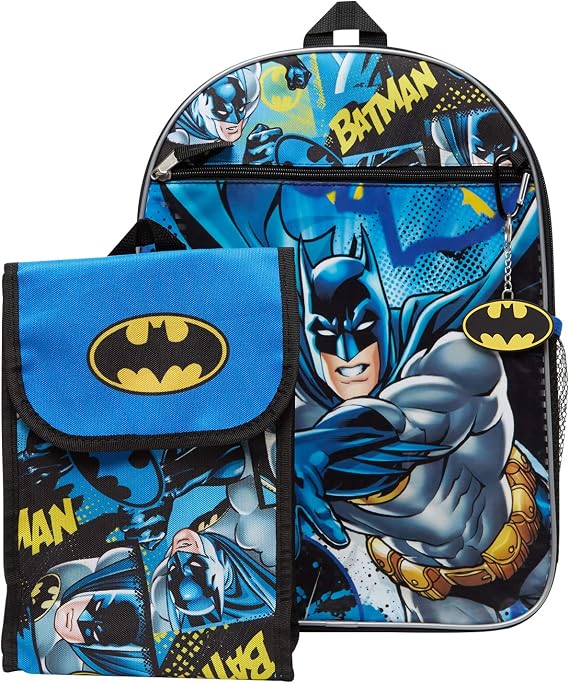 LEGO Batman Backpack Combo Set - Lego Boys' 4 Piece Backpack Set - Backpack & Lunch Kit (Lego Batman)