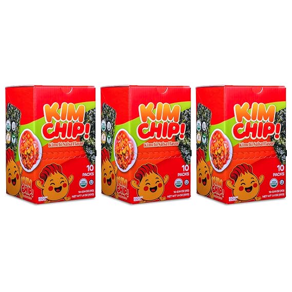 KIMCHIP! Extra Spicy Seaweed Snacks (30-Pack) - Korean Roasted Seaweed with Kimchi Flavor - Organic, Vegan, Gluten-Free, Non-GMO, Kosher - Challenge Snack