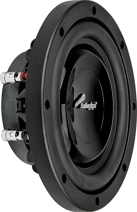 Audiopipe 8 Shallow Mount Subwoofer (TS-FA800), 300 Watts, Slim Design, Dual 2" Voice Coils, Aluminum Basket, PP Cone, 2 * 4 Ohms, Best Sub for Tight Spaces in Car & Trucks, Sold Individually