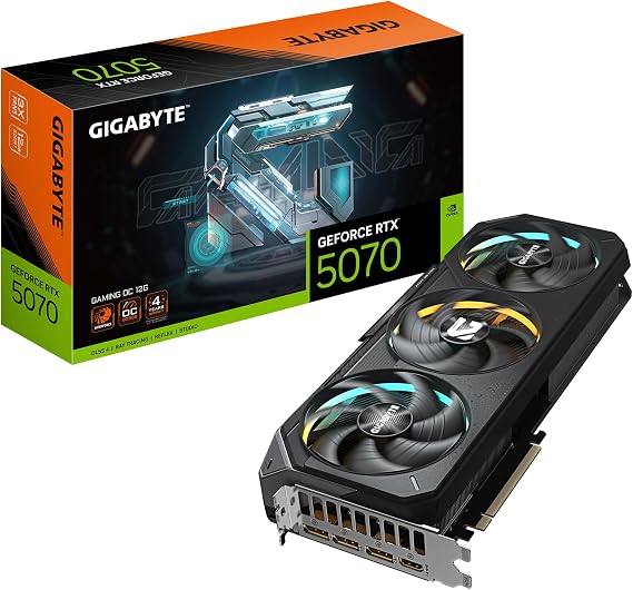 Gigabyte GeForce RTX 5070 Gaming OC 12G Graphics Card - 12GB GDDR7, 192 Bits, PCI-E 5.0, 2625 MHz Core Clock, 3 x DP 2.1a, 1 x HDMI 2.1b, NVIDIA DLSS 4, GV-N5070GAMING OC-12GD