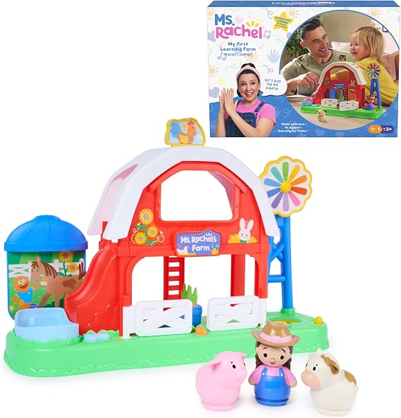 Ms. Rachel My First Learning Farm with Songs, Phrases & Animal Figures | Songs & Phrases, 3 Figures, Day & Night Switch, Volume Control, 360 Play, Toddler Toys For Girls And Boys Ages 1-3+ Years