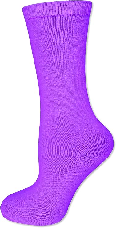 NEON NATION Solid Color Calf High Tube Socks with No Stripes
