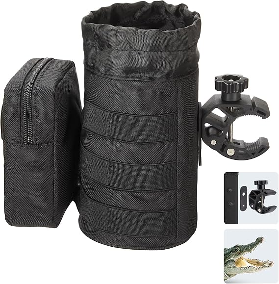 KEMIMOTO Motorcycle & ATV Cup Holder-32oz Drink Holder with Alligator Clamp, UTV, Scooter, Boat, Kayak, Bike, Walker, Black