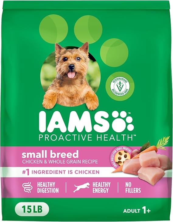 IAMS Proactive Health Small Breed Dry Dog Food, Chicken & Grain, 15 lb