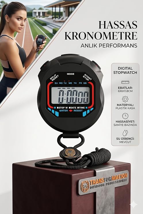 Transformacion Profesyonel Dijital Kronometre El Tipi Sporcu Zamanlayıcı Tur Ölçer Hakem Kronometresi 721188