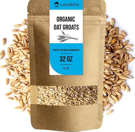Organic Oat Groats 2 lb Whole Oats, 100% Whole Grain, Gluten Free, Non-GMO Organic Oats High Fiber Breakfast & Meal Prep Grain