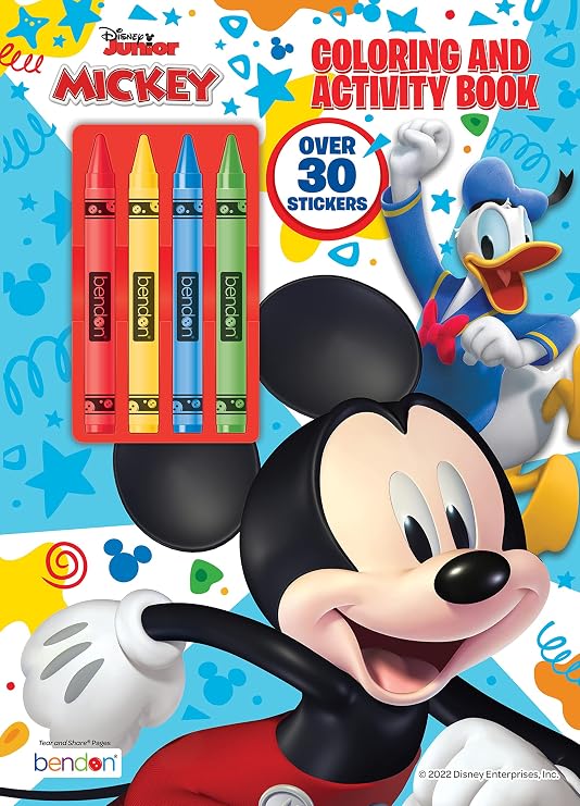 Mickey Mouse Disney Funhouse 48 Page Coloring Book with 4 Crayons