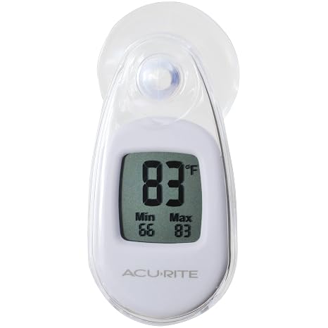 AcuRite (00315A2) Indoor or Outdoor Suction Cup Thermometer, White