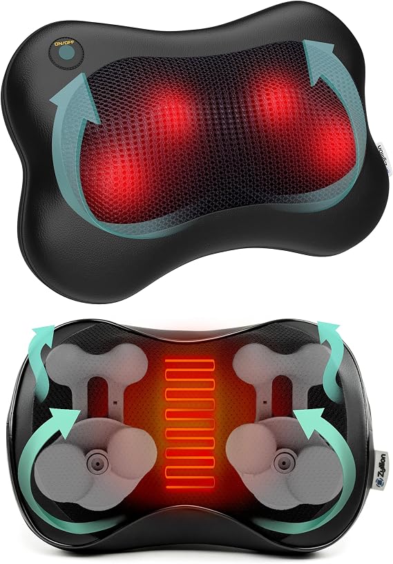Zyllion Shiatsu Back Massager (Black) and 8 Node Back Massager (Black) Bundle
