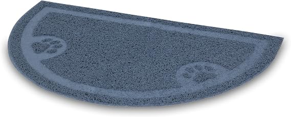 Petmate Litter Catcher Mat, 1/2 Circle Folded Hanger, Ice Blue, 6 Pack | Folding Litter Mat Hangs on Litter Box to Catch Tracked Litter, for Easy Cleanup