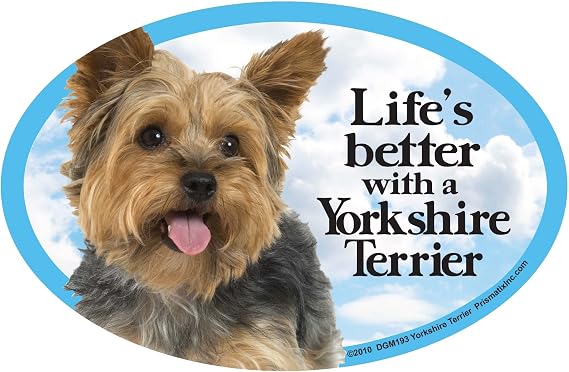 Dog Pet Magnets, Yorkshire Terrier - Life's Better with a Yorkie - Strong Durable Car or Fridge Magnet Decal with Bright Colors, Great Gift for Dog Mom or Dad, 6 x 4 inches | Strong Magnet For Cars Or Fridges Featuring Yorkshire Terrier Yorkie Design With Bright Colors, 1 Pack, 6 x 4 Inches