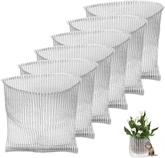 5 Gallon Root Guard Basket, 6 PCS Mesh Stainless Steel Wire, Reusable for Plants, Underground Speed Basket Proof Gophers/Moles/Voles Damage, Silver