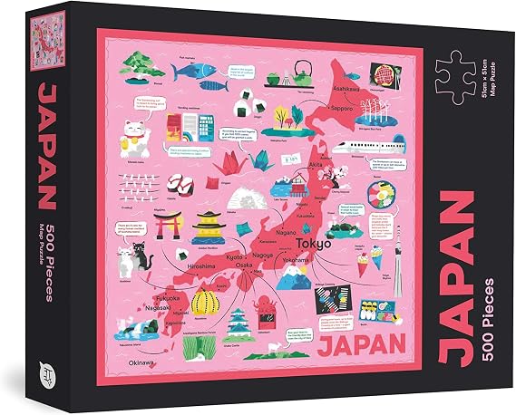 Hardie Grant Japan Map 500 Piece Puzzle, Multicolor