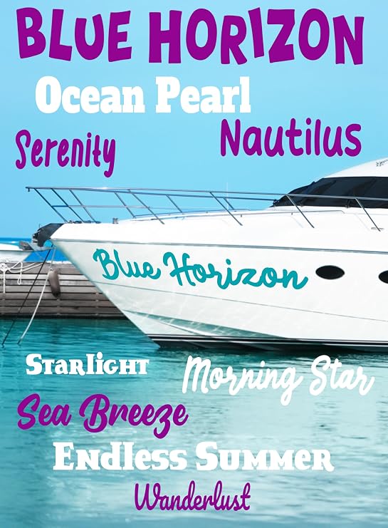Personalized Boat Decal Lettering - Waterproof UV Resistant Custom Vinyl Stickers - Custom Name Decals for Boat & Marine