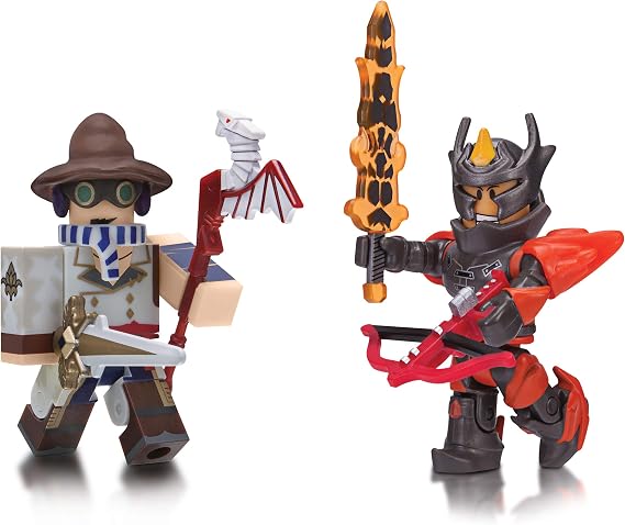 Roblox Action Collection - Archmage Arms Dealer + Flame Guard General Two Figure Bundle [Includes 2 Exclusive Virtual Items]