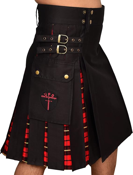 UFS Kilts Hybrid Utility Kilt for Men in Cotton & Tartan, Sizes 30''-66''