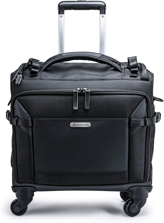 VANGUARD VEO SELECT 42T Trolley Camera Bag Black, Airline Carry-On, Rolling Case, 15" Laptop Storage, Tripod Carry