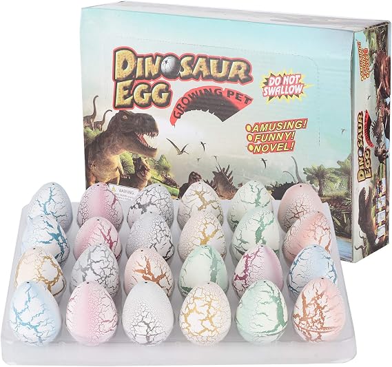 24 paskalya yumurtası, suda yetişen dinozor yumurtası oyuncağı, paskalya sepeti, yumurta kırık bilim setleri, orijinal oyuncak, paskalya hediyesi, yumurta (beyaz çatlaklar)