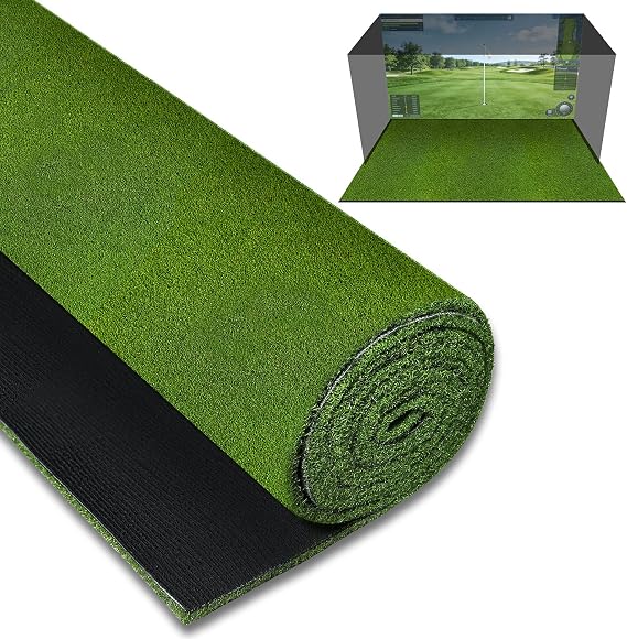Golf Simulator Turf Mat, 0.6in Golf Practice Mat Artificial Grass Turf Lawn | For Home Sport Gym Backyard Garage Setup, Golf Putting Hitting Mats Indoor Outdoor Training, Non-slip Fake Rug Grass Lawn Mat