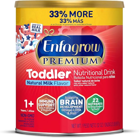 Enfagrow Premium Toddler Milk Nutritional Drink, Natural Milk , 32 Oz