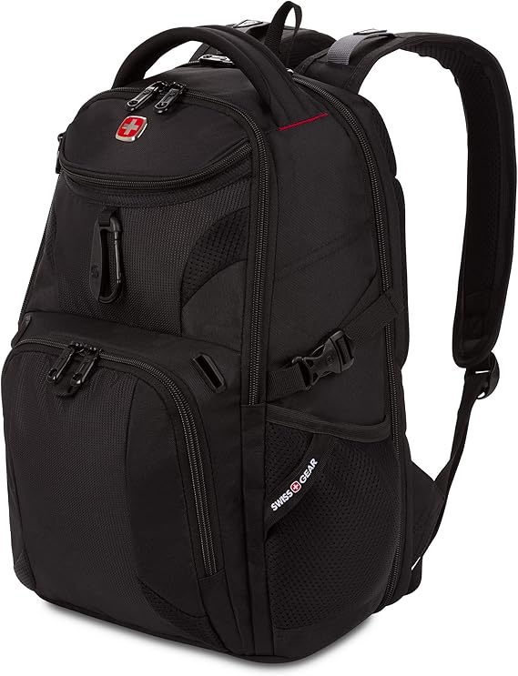 SwissGear 1900 Scansmart Mini/Slim Version, Fits Most 13 Inch Laptops and Tablets, TSA Friendly Backpack, Black