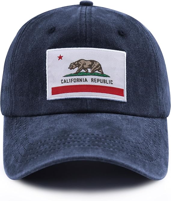 California State Flag Hats for Women Men, Adjustable Cotton California Bear Baseball Cap
