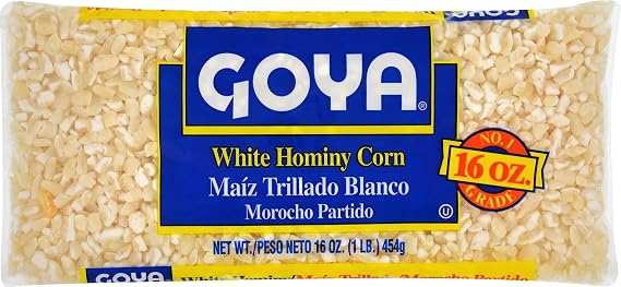 Goya White Hominy Corn, High in Fiber, Soups, Pantry Staple, 16 Oz