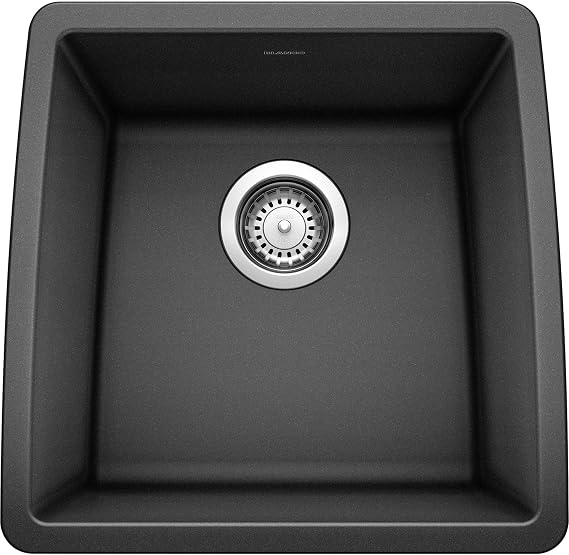 BLANCO, Anthracite 440079 PERFORMA SILGRANIT Undermount Bar Sink, 17.5" X 17"