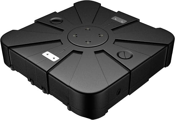 MONDAWE 308 lbs Cantilever Umbrella Base with Wheels 33 inch Square Heavy Duty Fillable Umbrella Weighted Base for Offset Cantilever Umbrella Rotation Base
