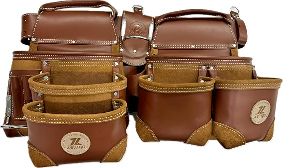 Zeluga 20-162 Heavy Duty Leather Framer Tool Bag Set, Cherry