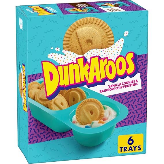 Dunkaroos Vanilla Cookies and Rainbow Chip Flavored Frosting, 6 ct, 6 oz