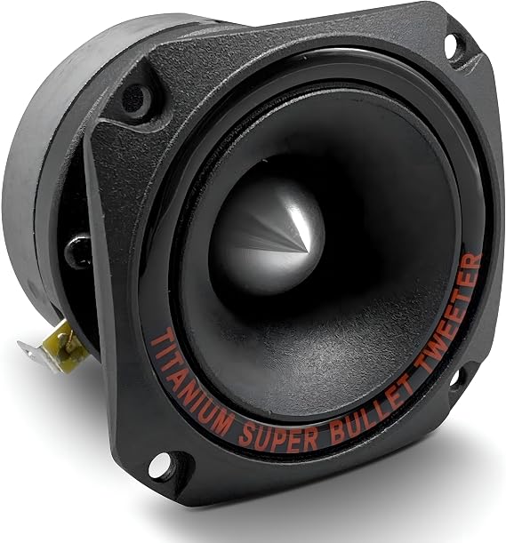 Pyramid 1" Audio Car Tweeter Speaker - Aluminum Die-Cast Frame, 300 Watt Peak, 2k-20kHz Frequency Response, 4 to 8 Ohm, Heavy Duty 30 oz. Magnet Structure - 1 Tweeter - Pyramid TW44, Black, One Size