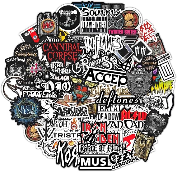 BulbaCraft Legendary Rock Band Stickers Heavy Metal Laptop Decals - Vinyl Band Stickers for Adults, Rock Stickers and Decals, Gifts for Women & Men