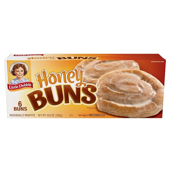 Little Debbie Honey Buns, 6 Individually Wrapped Pastries, 10.6 OZ Box