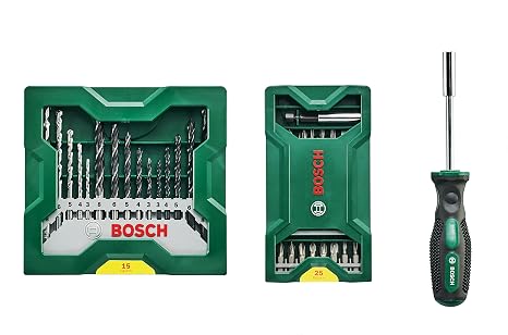 Bosch - X-Line 15 Piece Drilling & 25 Piece Screwing Tip Set + Screwdriver