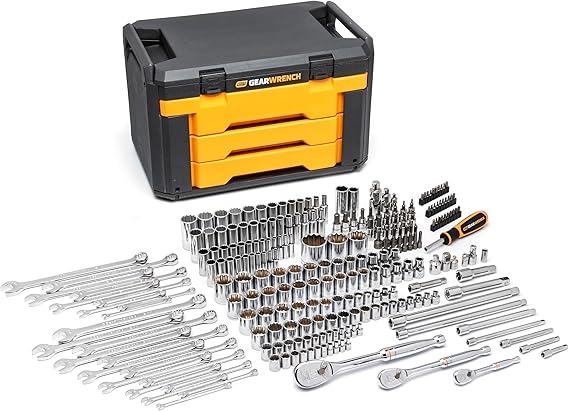 GEARWRENCH 243 Pc 12Pt Mechanics Tool Set in 3 Drawer Storage Box | 80972