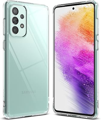 Ringke Fusion Compatible with Samsung Galaxy A73 5G 2022 Case, Transparent Thin Hard Back Shockproof TPU Bumper Cover - Clear